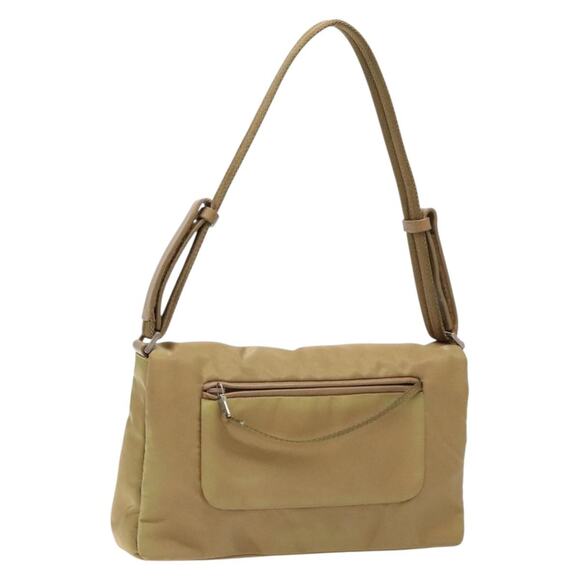 PRADA Shoulder Bag Nylon Beige Silver - Picture 1 of 13